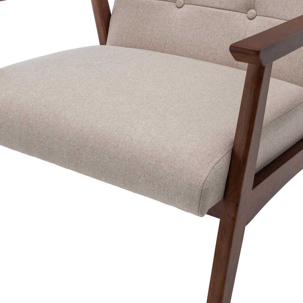 Take a Seat Natalie Accent Chair Sandy Beige Fabric/Espresso. Picture 6