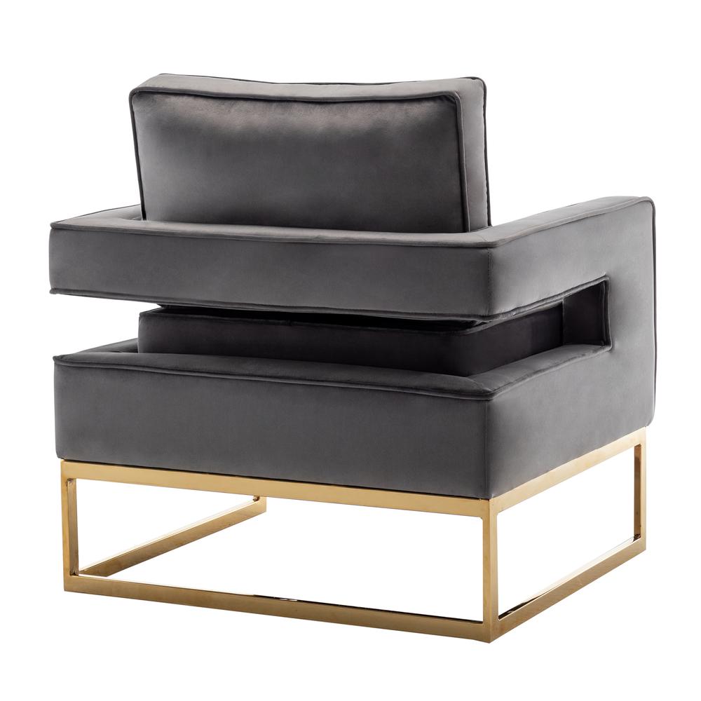 Take a Seat Carrie Velvet Accent Lounge Armchair with Gold Base. Picture 4
