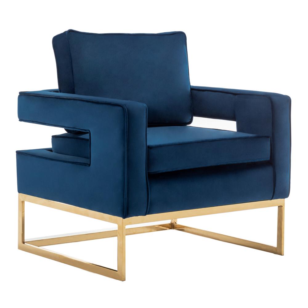Take a Seat Carrie Velvet Accent Lounge Armchair with Gold Base. Picture 1