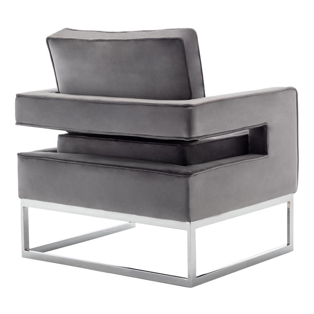 Take a Seat Carrie Velvet Accent Lounge Armchair with Silver Base. Picture 4