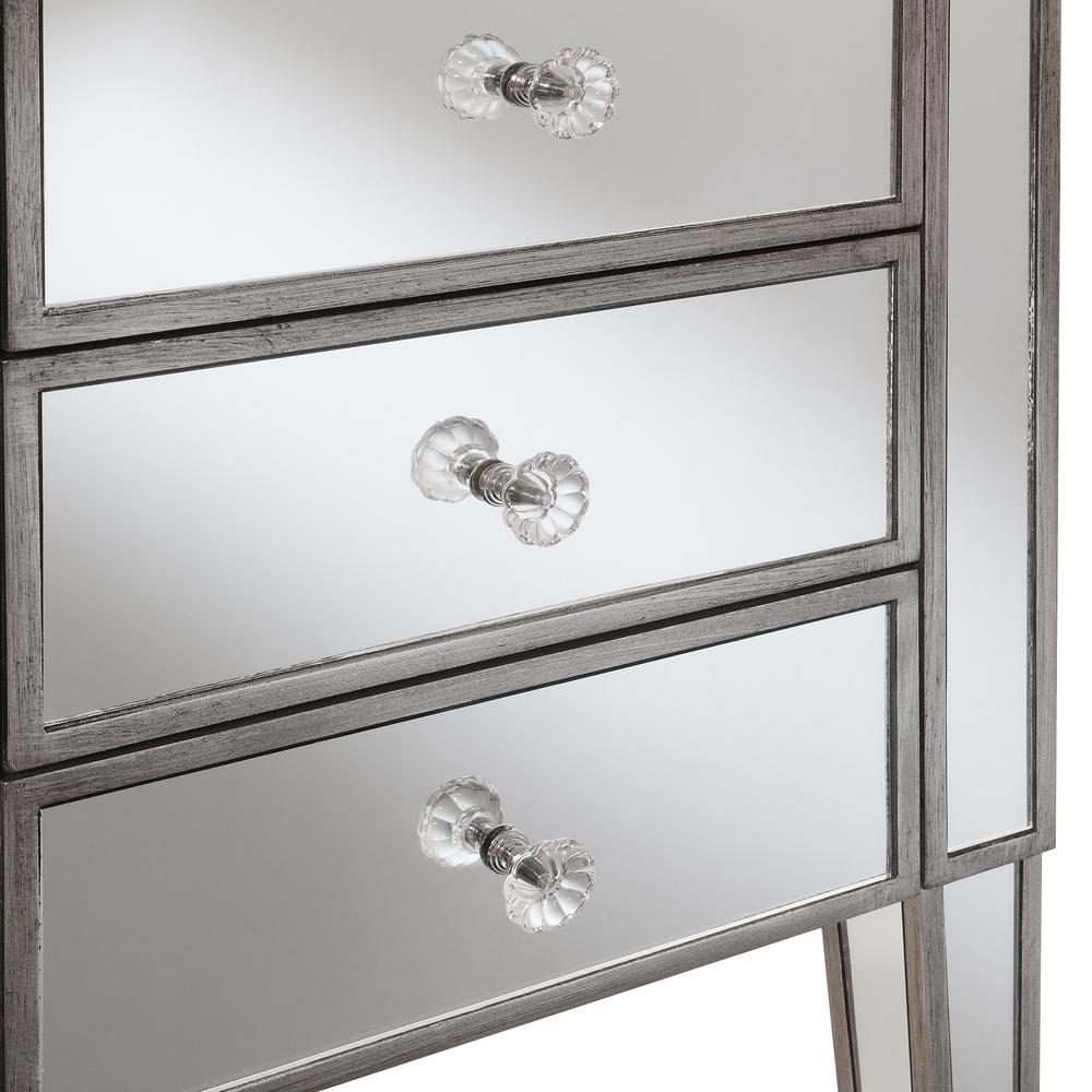 Gold Coast 3 Drawer Mirrored End Table. Picture 6