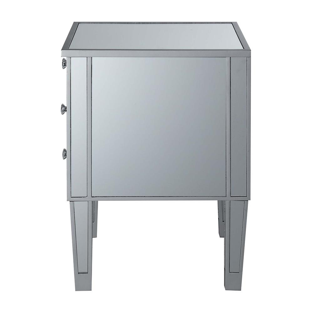 Gold Coast 3 Drawer Mirrored End Table. Picture 8