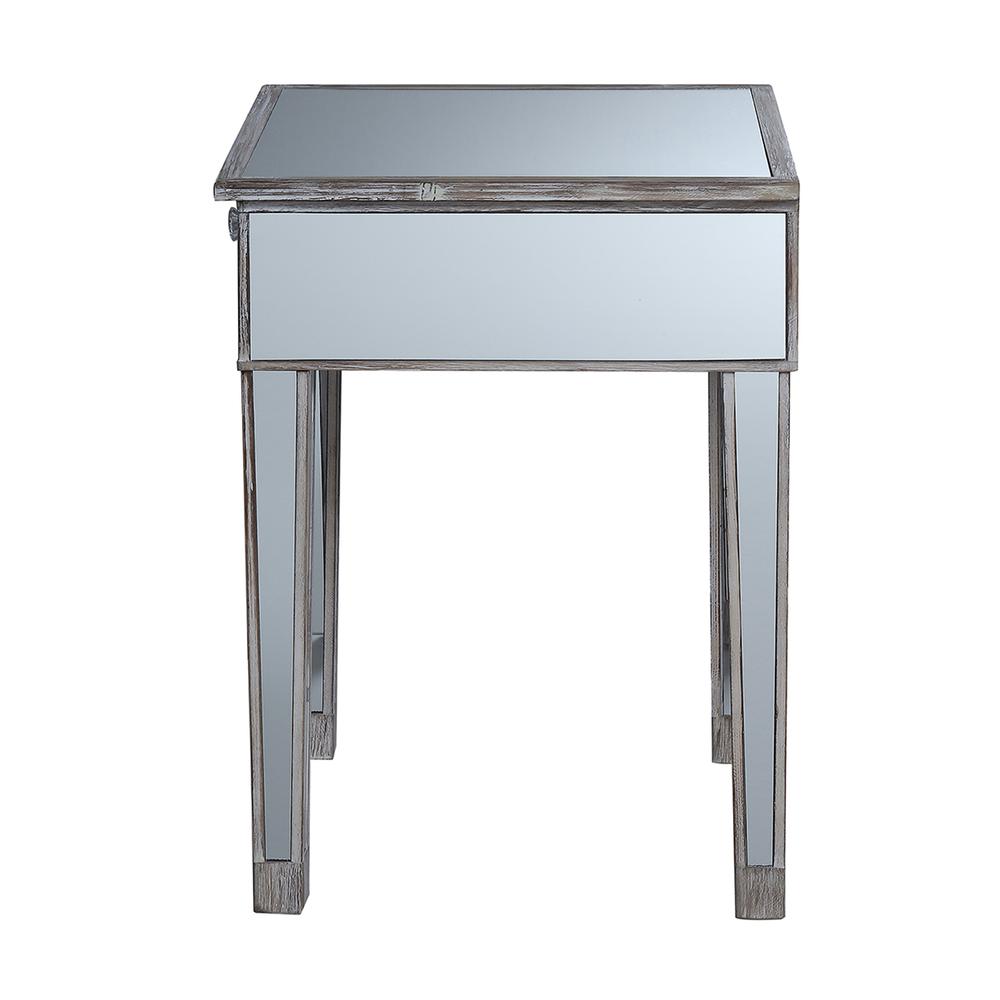 Gold Coast Mirrored End Table with Drawer. Picture 7