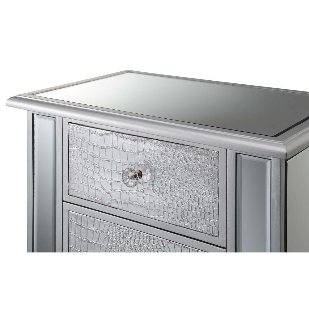 Gold Coast Vineyard 3 Drawer Mirrored End Table. Picture 4