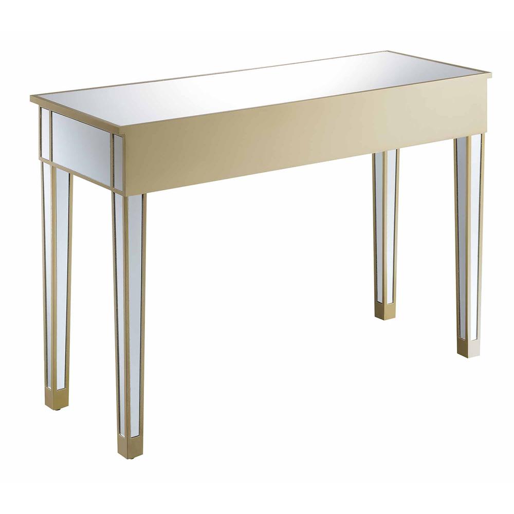 Gold Coast Mirrored 2 Drawer Desk/Console Table Champagne Champagne/Mirror. Picture 7
