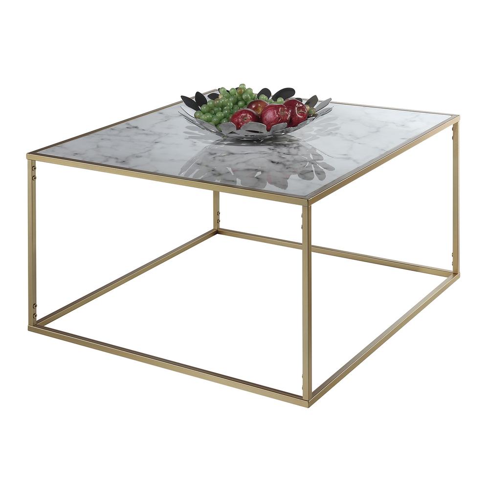 Gold Coast Faux Marble Coffee Table. Picture 2