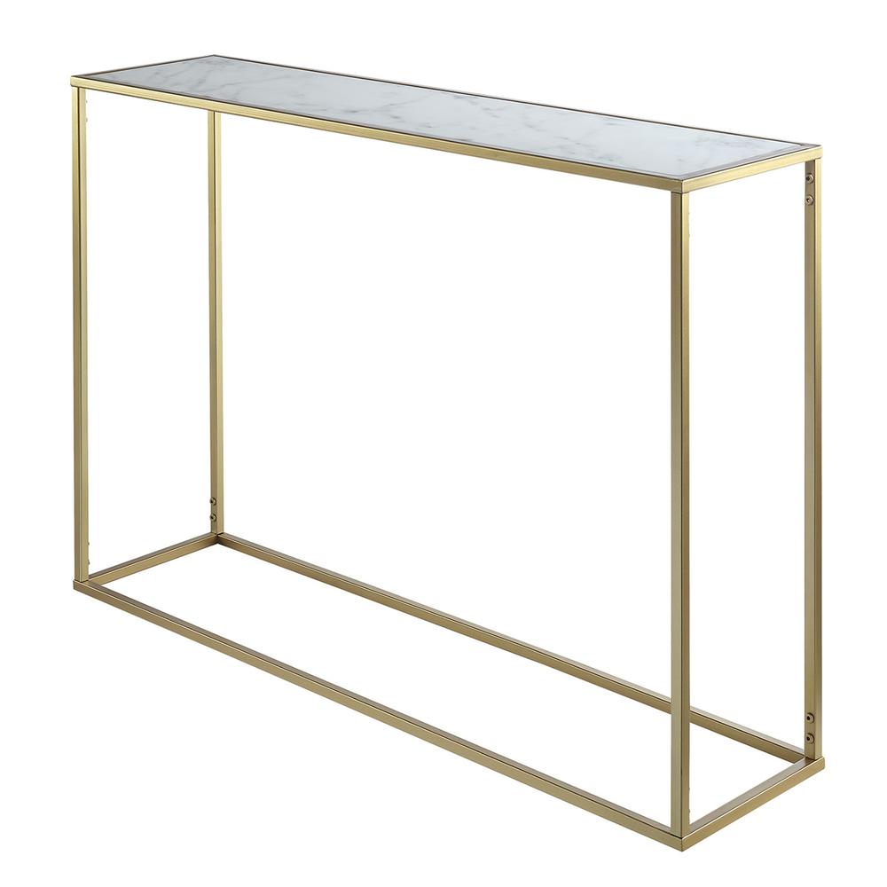 Gold Coast Faux Marble Console Table. Picture 1