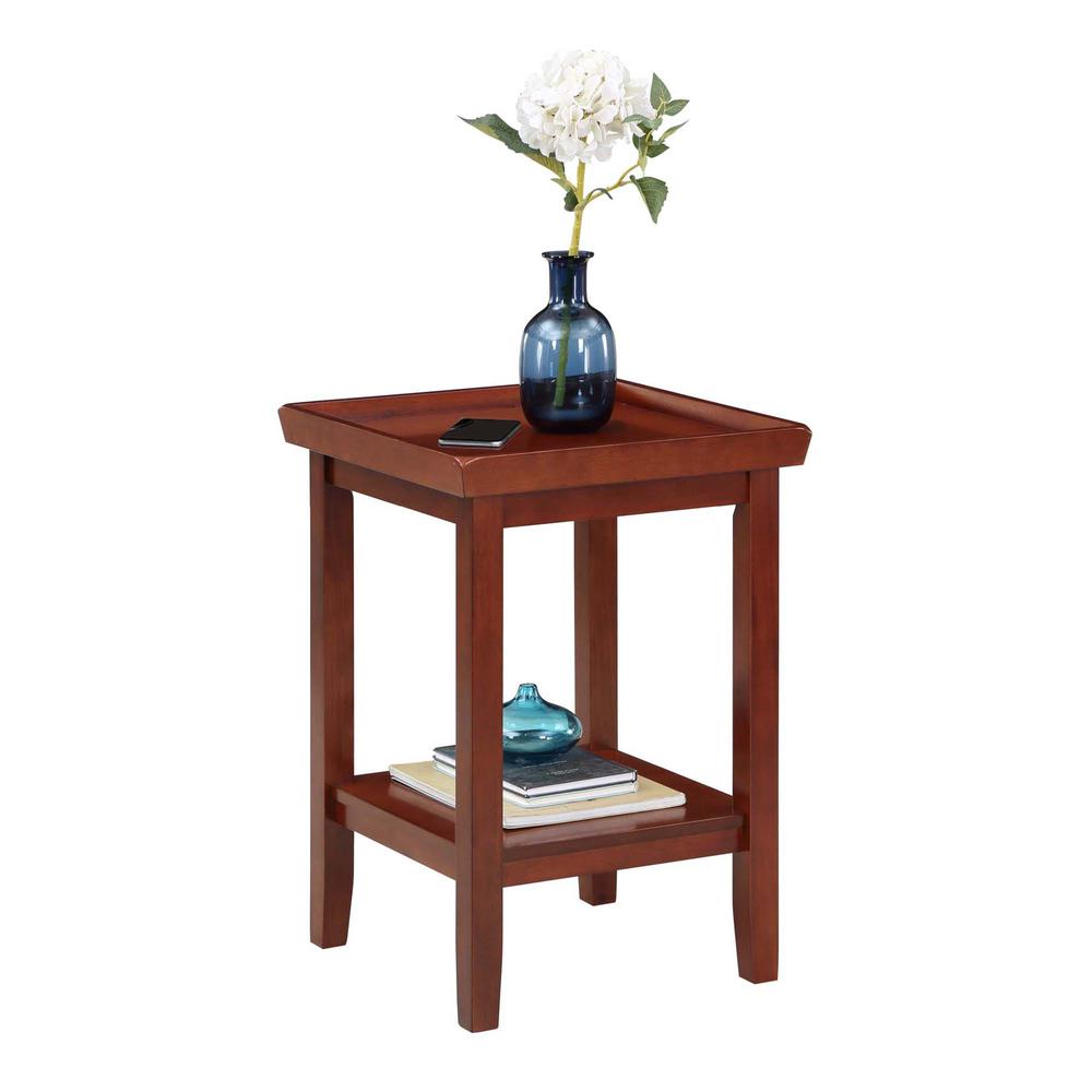 Ledgewood End Table with Shelf, Mahogany. Picture 1