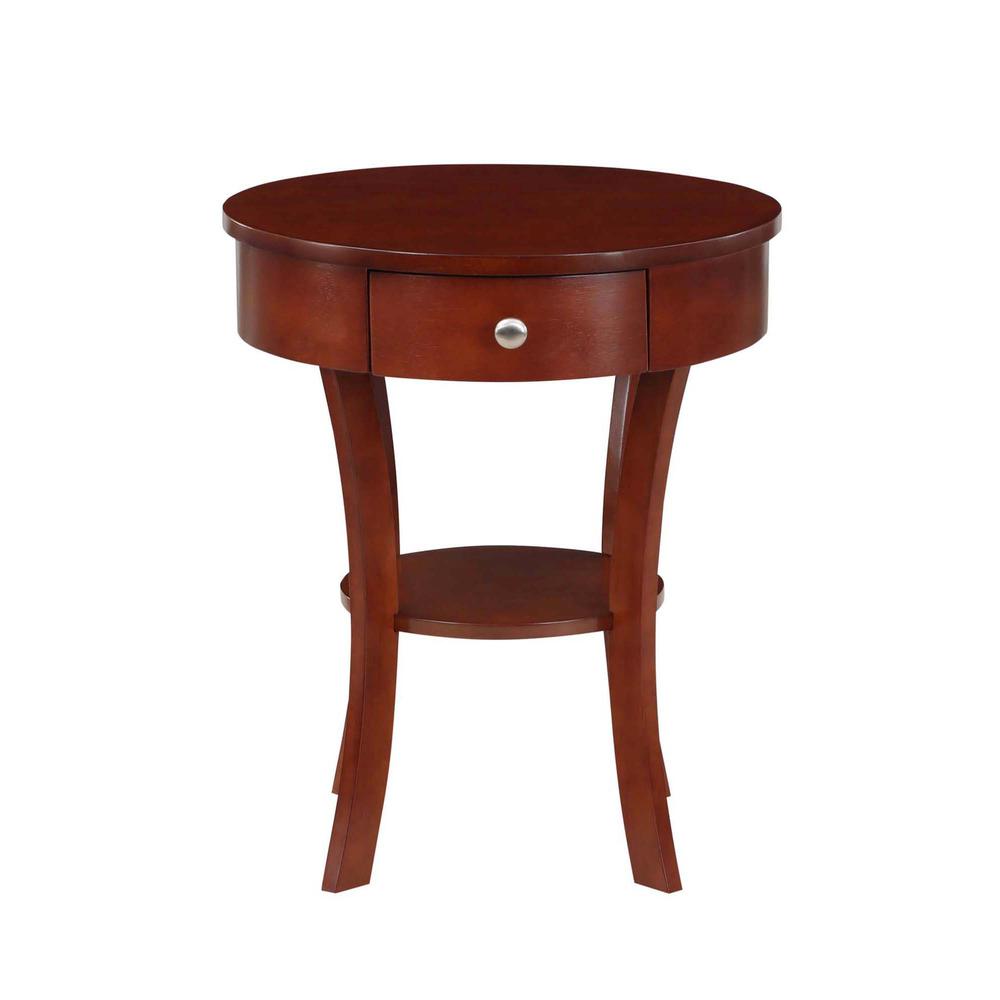 Classic Accents Schaffer 1 Drawer End Table with Shelf, Mahogany. Picture 1