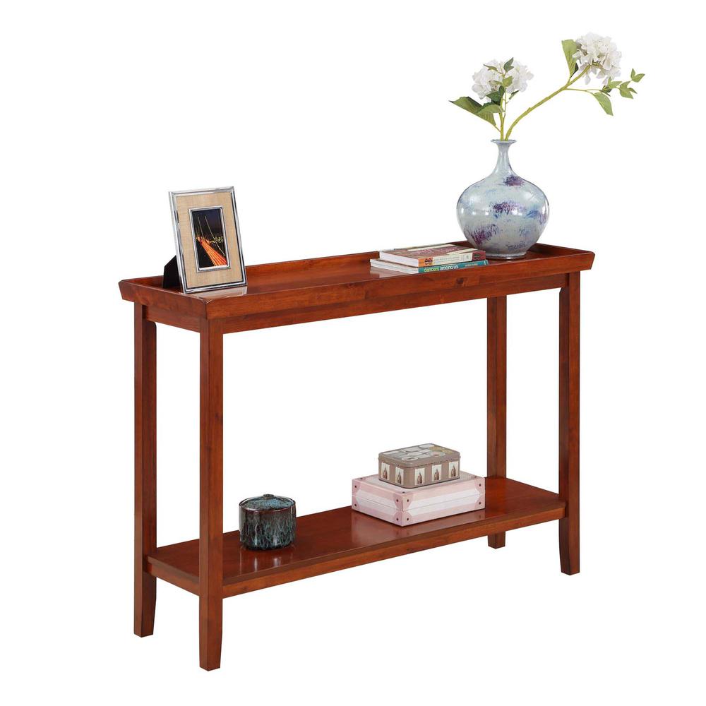 Ledgewood Console Table with Shelf, Cherry. Picture 1