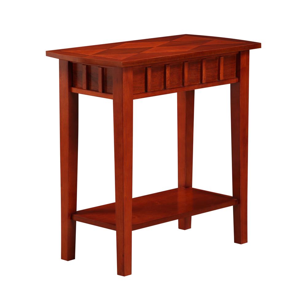 Dennis End Table with Shelf, Mahogany. Picture 1