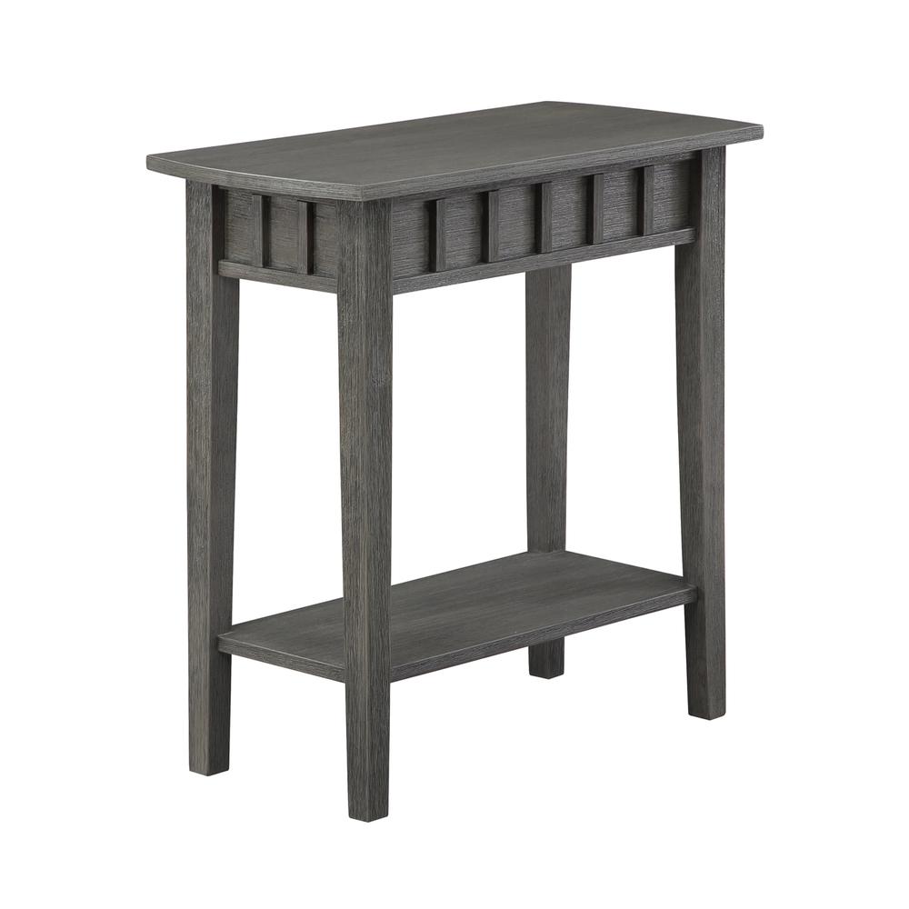 Dennis End Table with Shelf, Wirebrush Dark Gray. The main picture.