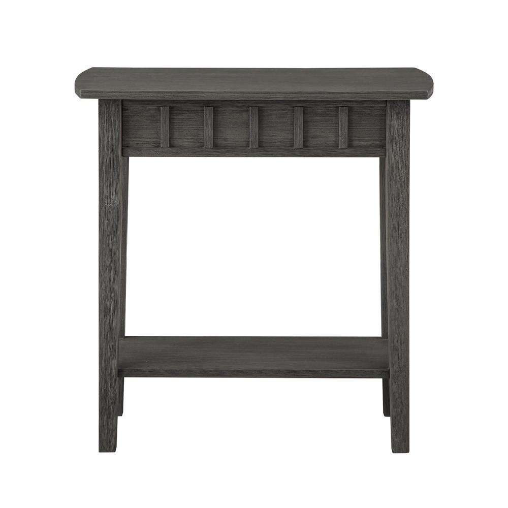 Dennis End Table with Shelf, Wirebrush Dark Gray. Picture 5
