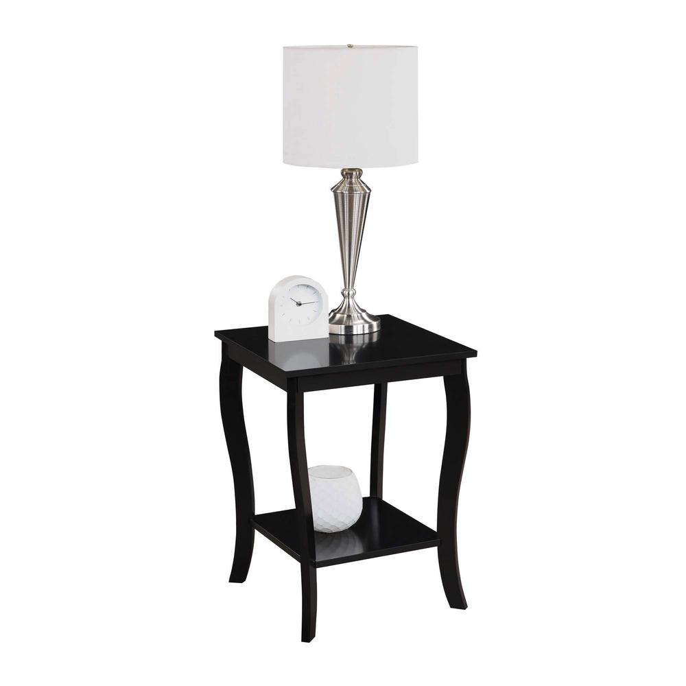 American Heritage Square End Table, Black. Picture 1