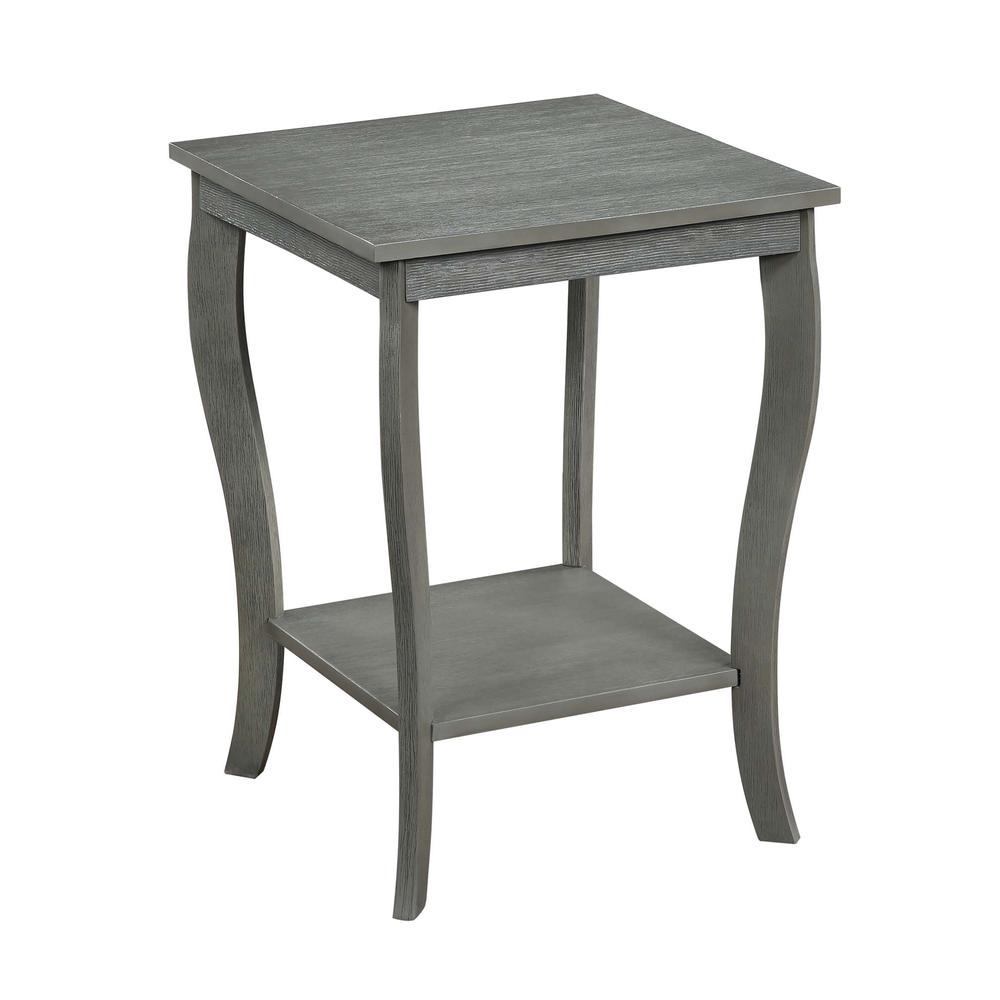 American Heritage Square End Table, Wirebrush Dark Gray. Picture 1