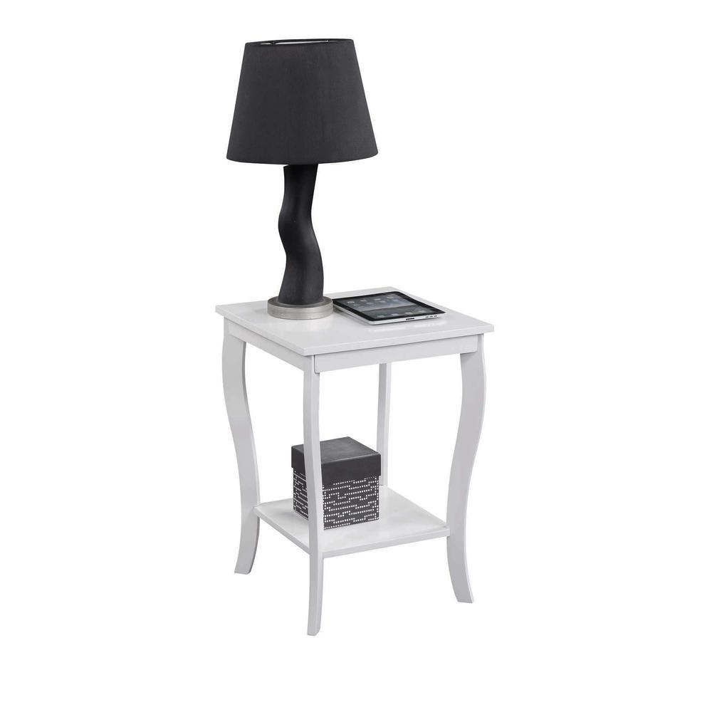 American Heritage Square End Table, White. Picture 1