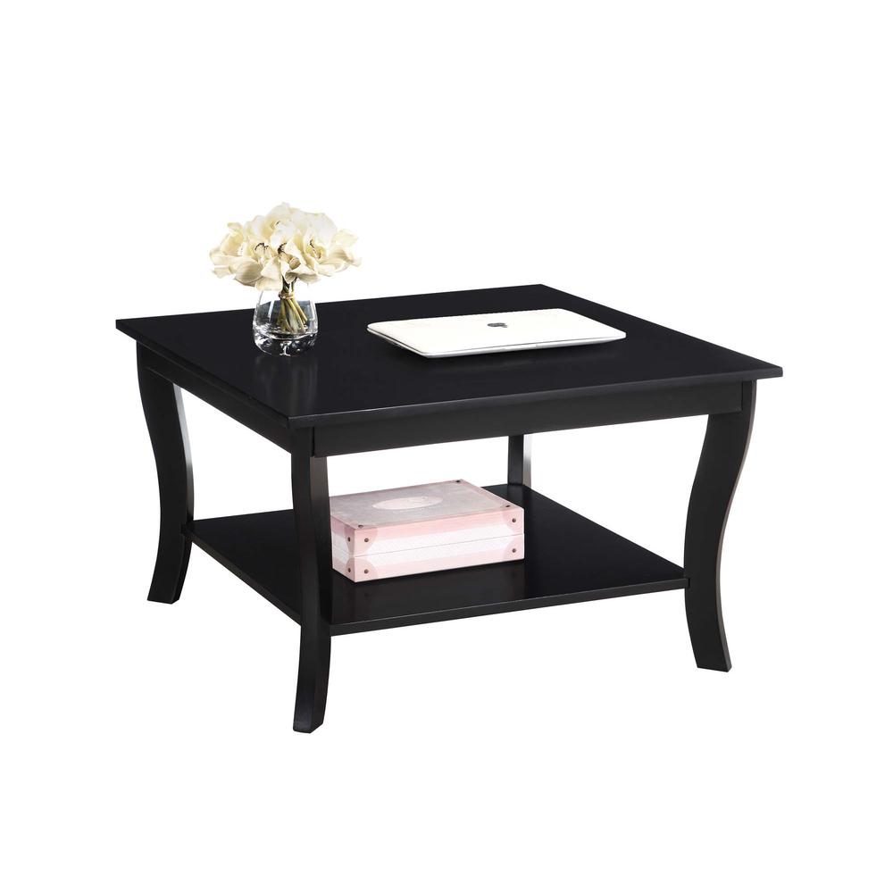 American Heritage Square Coffee Table, Black. Picture 1
