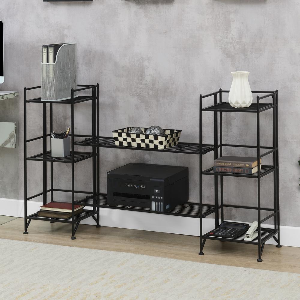 Xtra Storage 3 Tier Folding Metal Shelves with Set of 2 Deluxe Extension Shelves. Picture 6