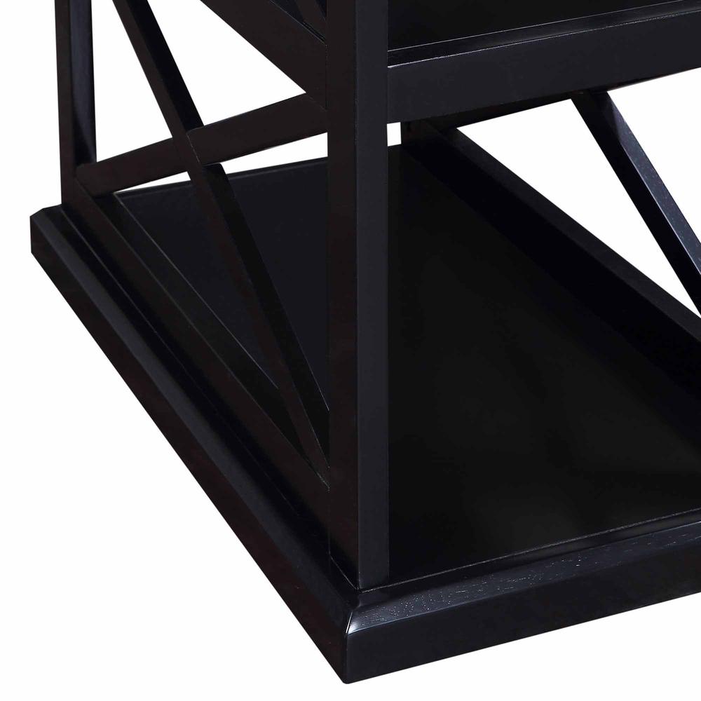 Coventry Chairside End Table with Shelves Black. Picture 2