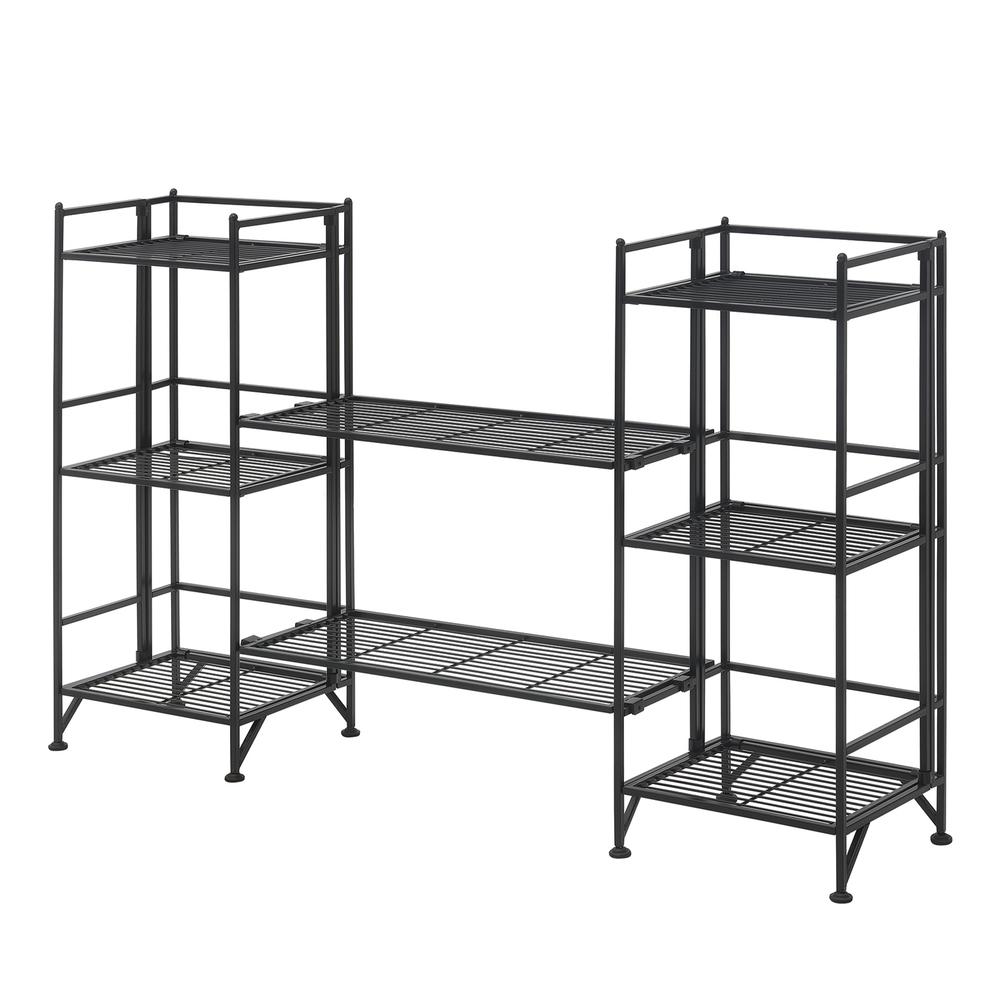 Xtra Storage 3 Tier Folding Metal Shelves with Set of 2 Extension Shelves. Picture 1