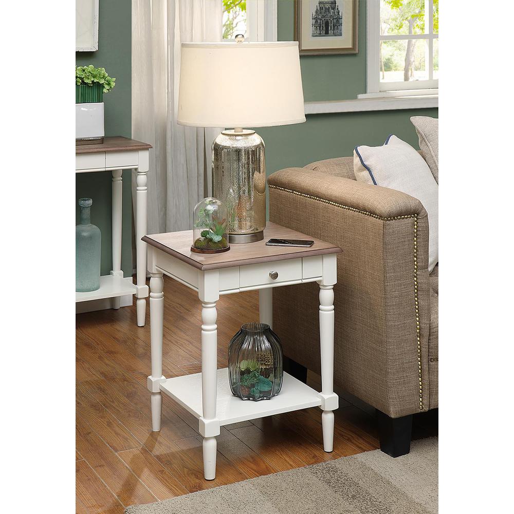 French Country End Table with Drawer and Shelf. Picture 3