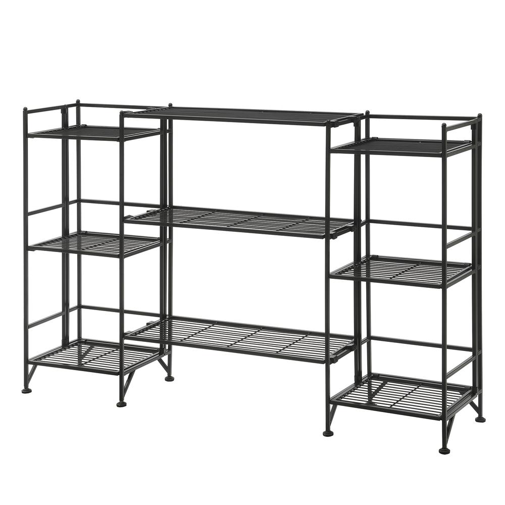 Xtra Storage 3 Tier Folding Metal Shelves with Set of 3 Extension Shelves. Picture 6