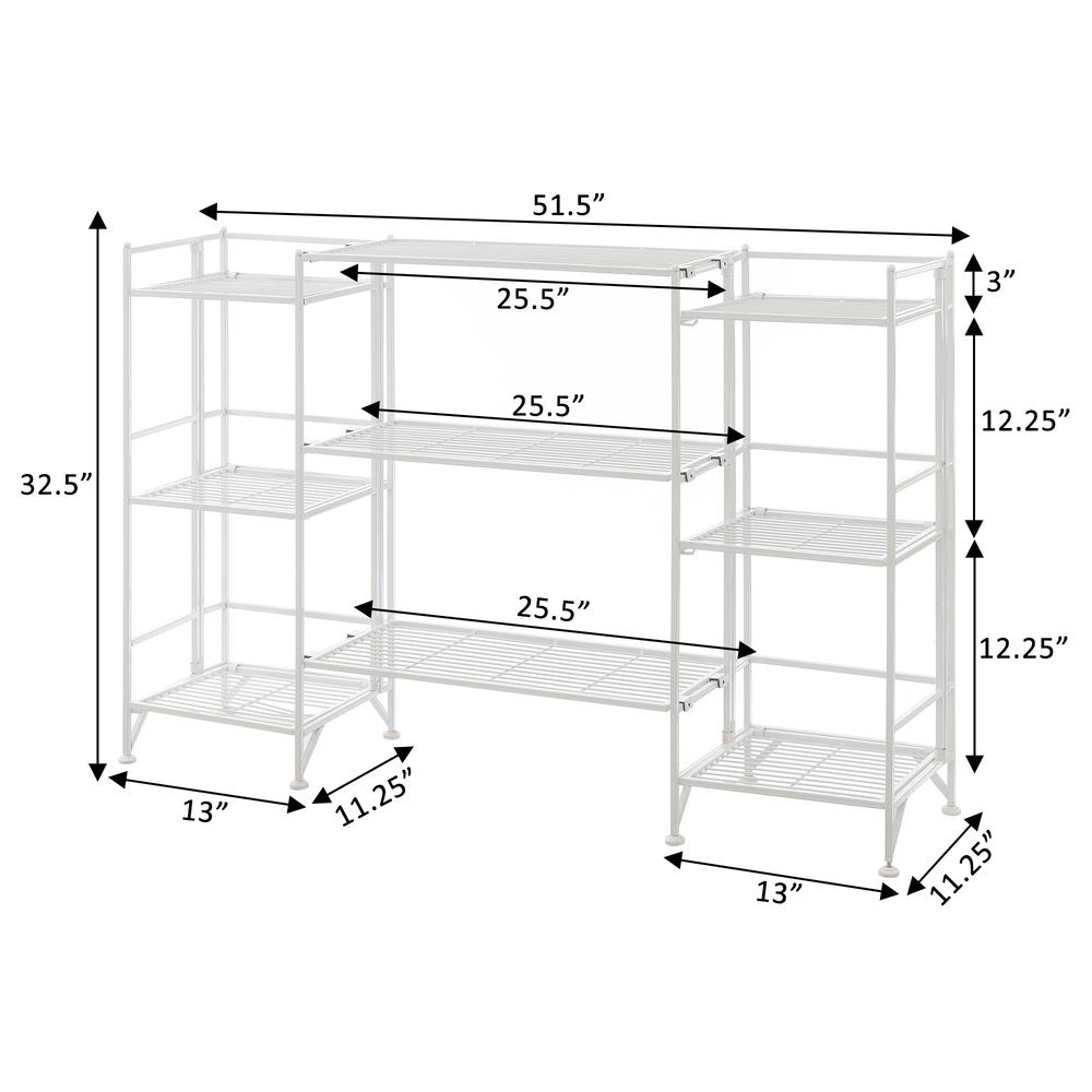 Xtra Storage 3 Tier Folding Metal Shelves with Set of 3 Extension Shelves. Picture 5