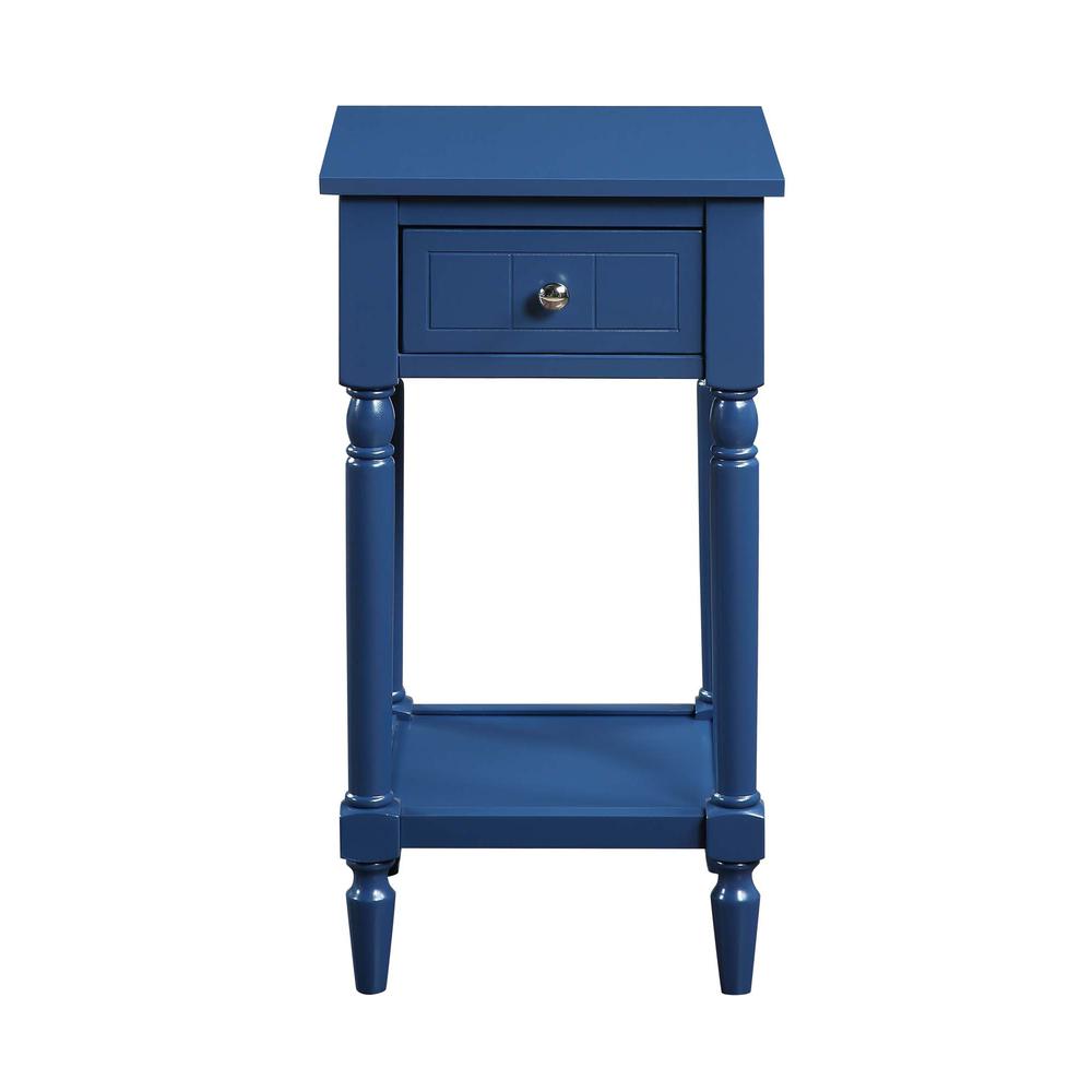 French Country Khloe 1 Drawer Accent Table with Shelf Cobalt Blue. Picture 4
