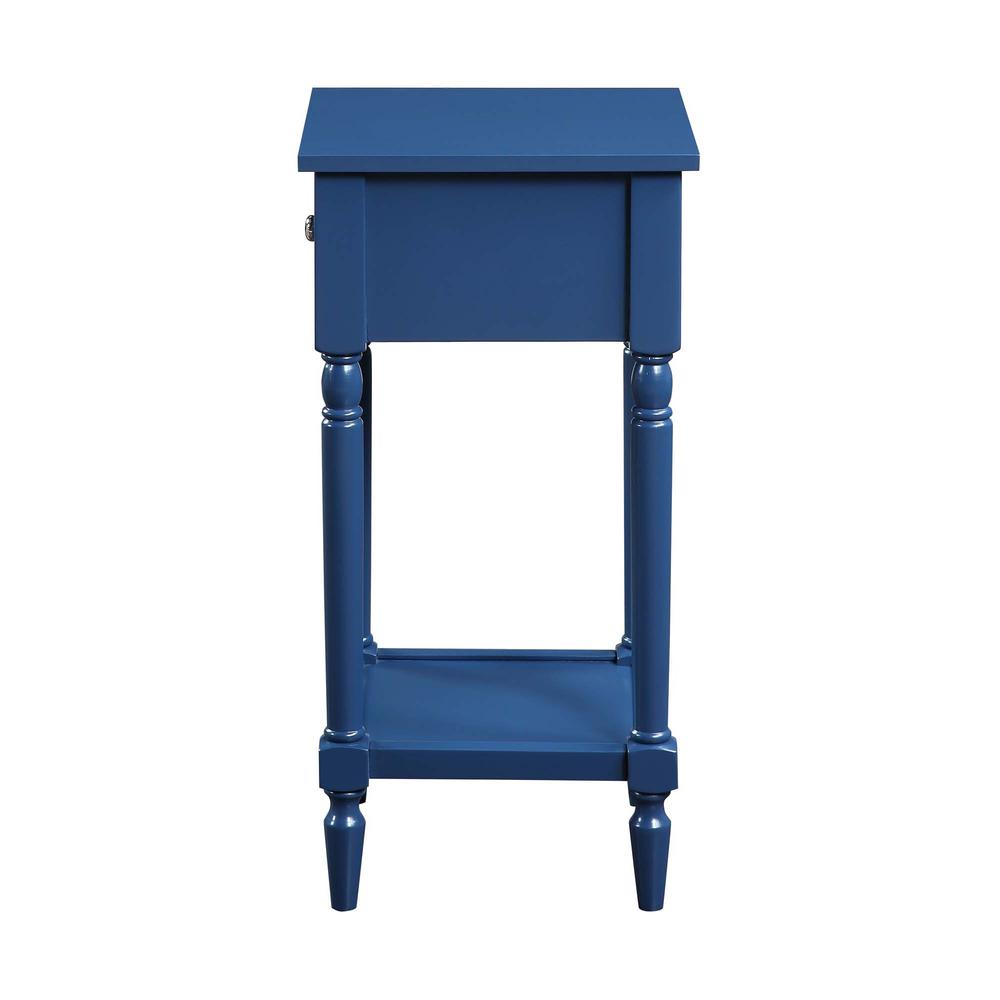 French Country Khloe 1 Drawer Accent Table with Shelf Cobalt Blue. Picture 3