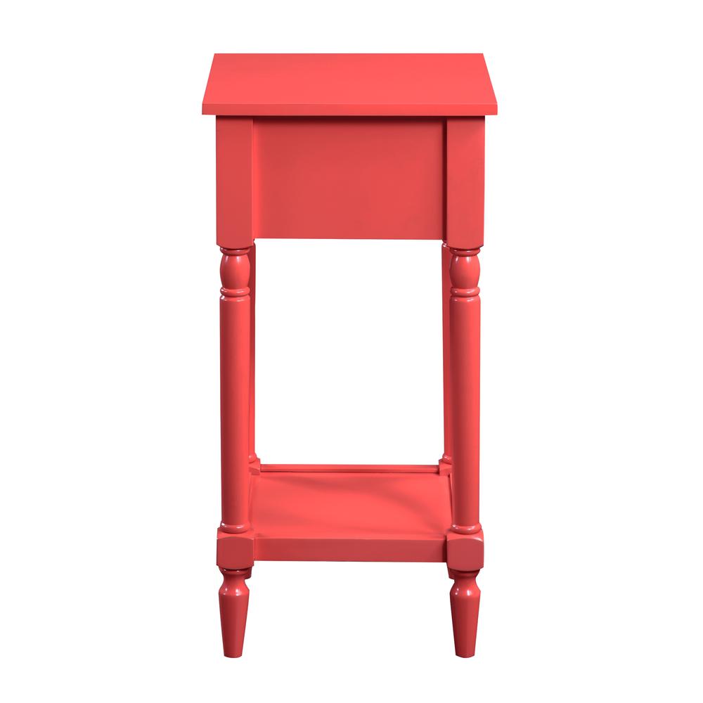 French Country Khloe 1 Drawer Accent Table with Shelf Coral. Picture 3