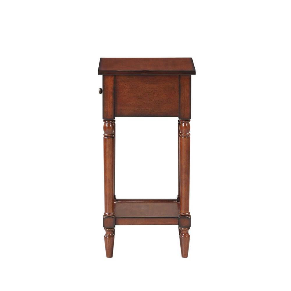 French Country Khloe 1 Drawer Accent Table with Shelf Mahogany. Picture 4