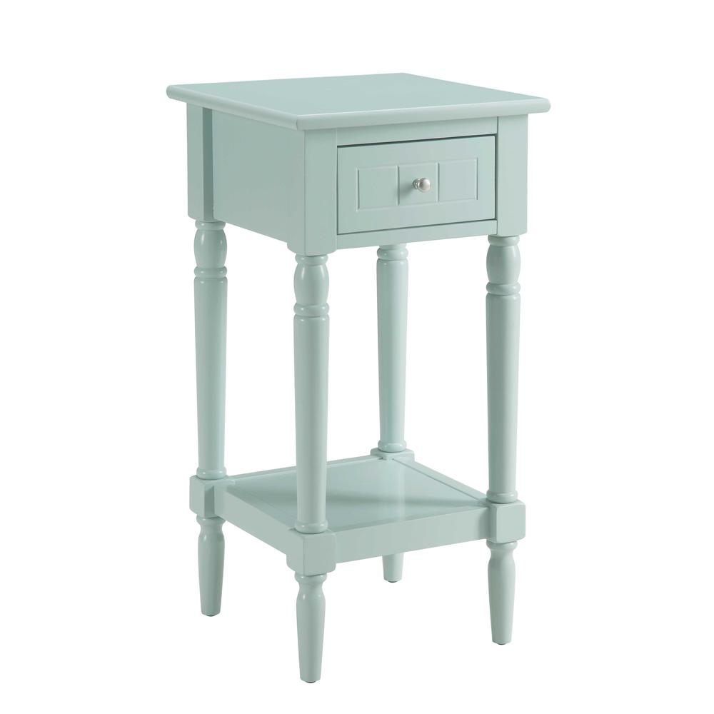 French Country Khloe 1 Drawer Accent Table with Shelf Sky Blue. Picture 1