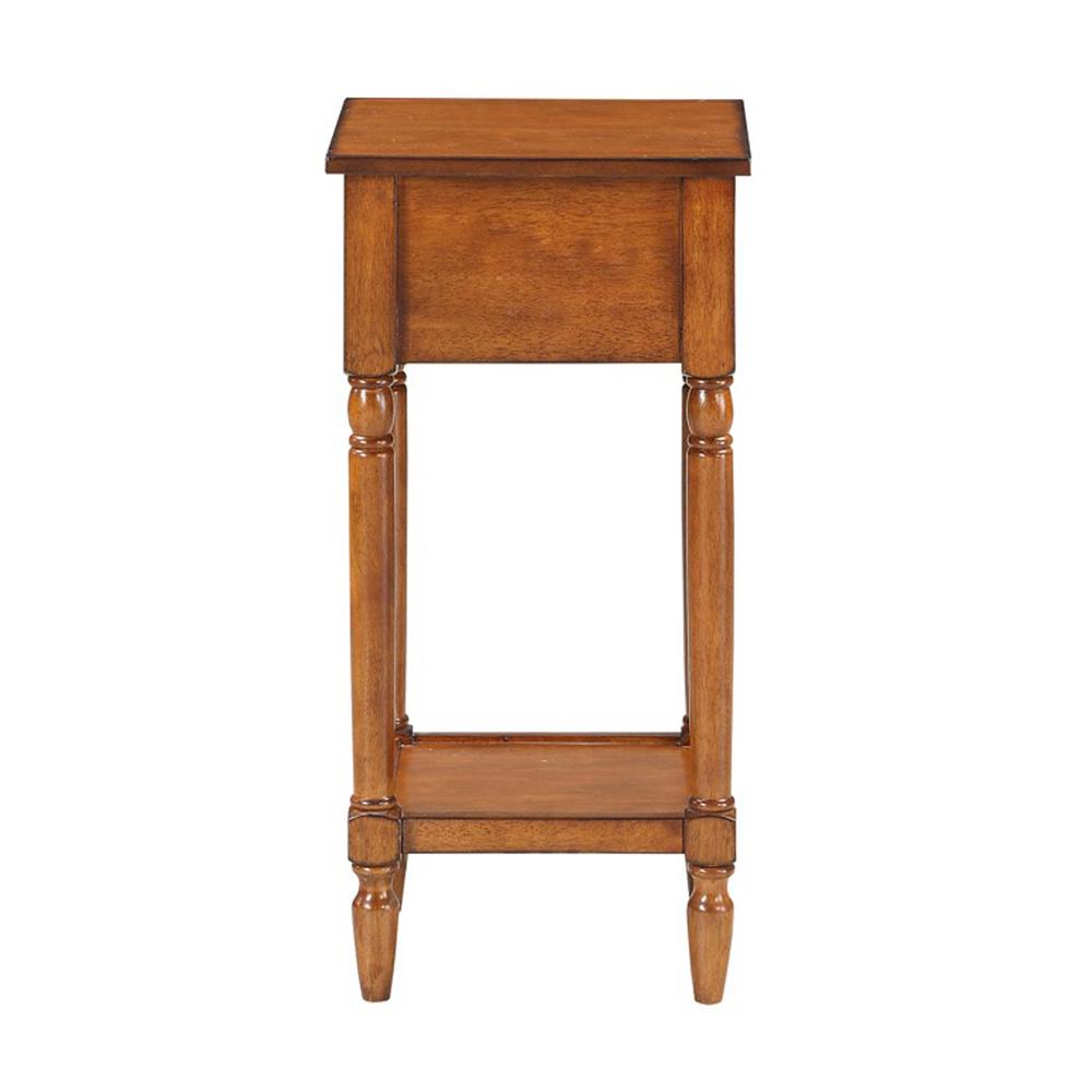 French Country Khloe 1 Drawer Accent Table with Shelf Walnut. Picture 9