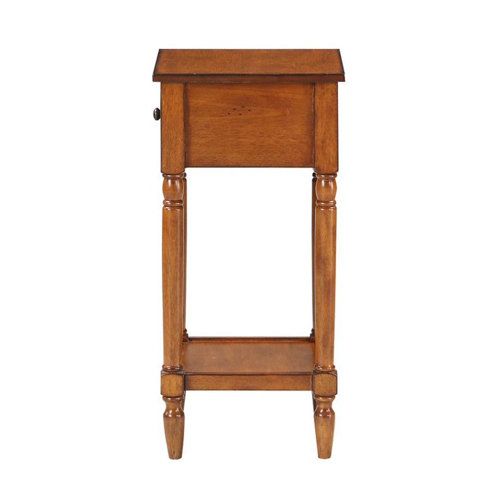 French Country Khloe 1 Drawer Accent Table with Shelf Walnut. Picture 8