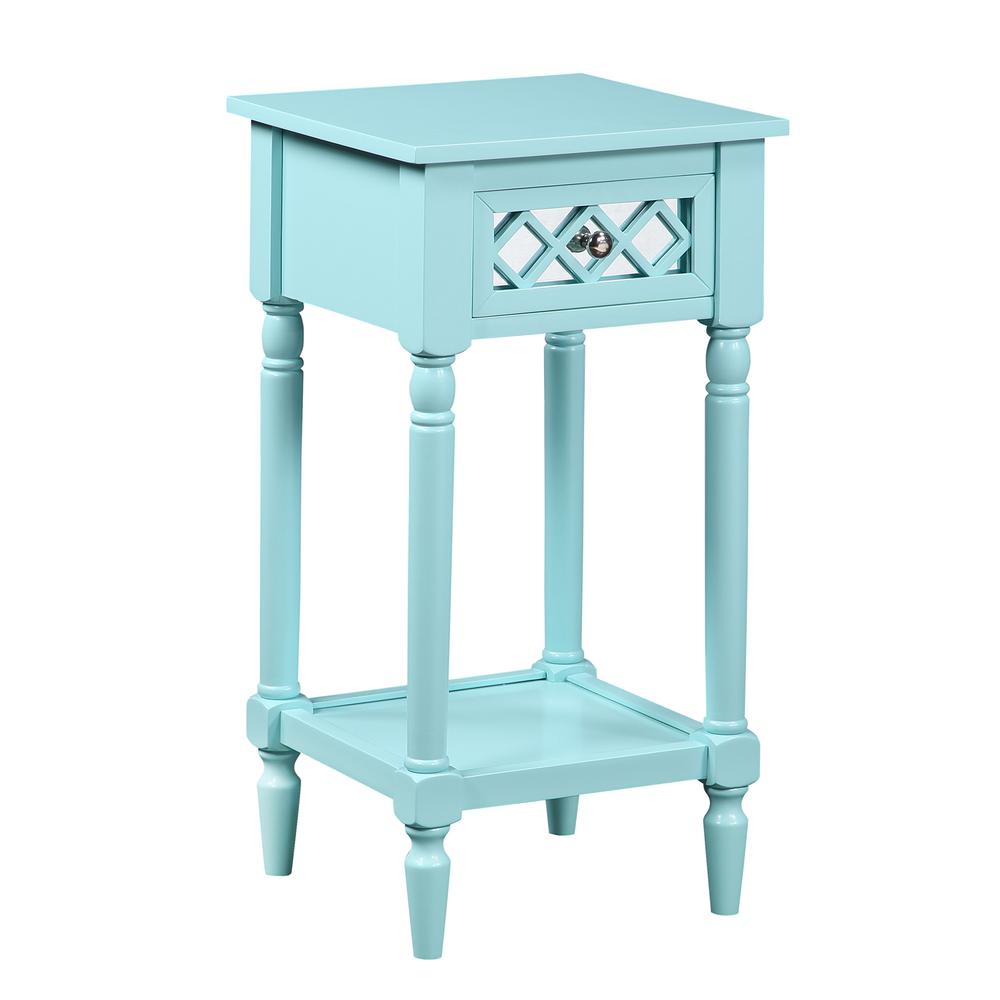 French Country Khloe Deluxe- 1 Drawer Accent Table with Shelf. Picture 1