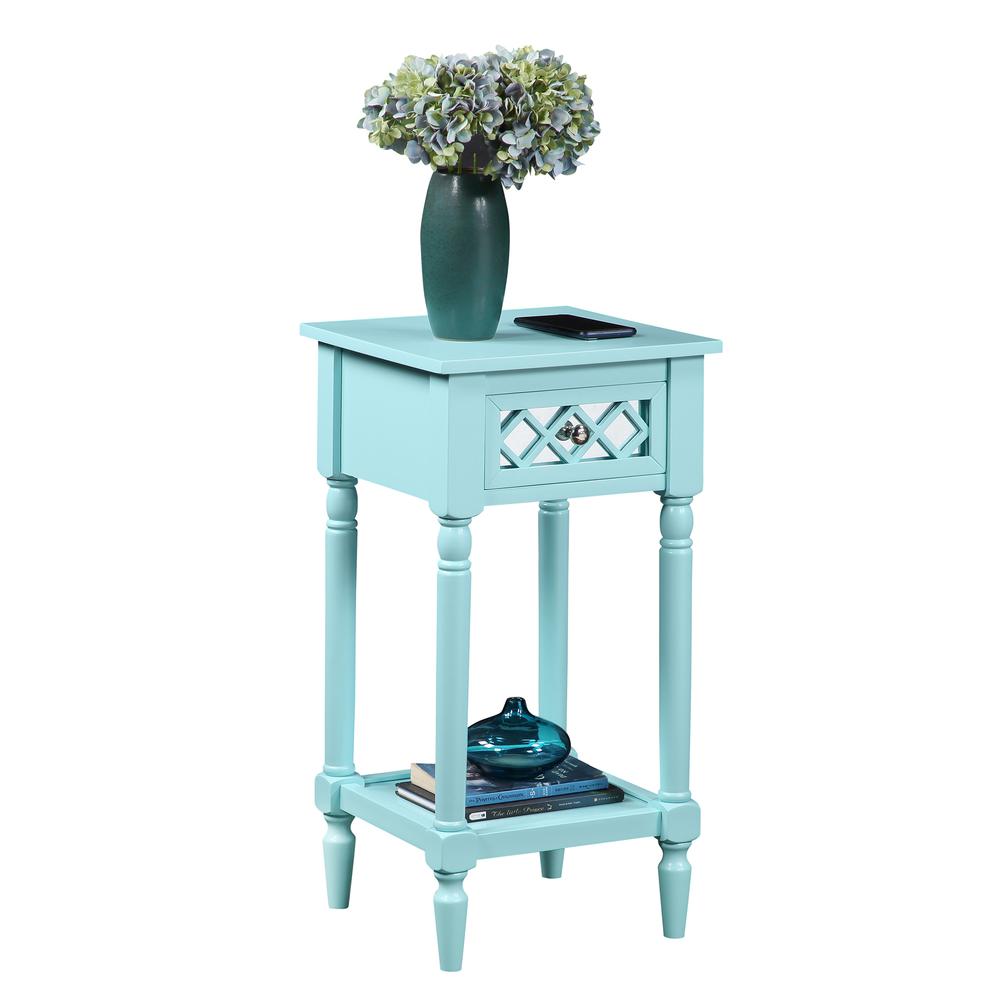 French Country Khloe Deluxe- 1 Drawer Accent Table with Shelf. Picture 2