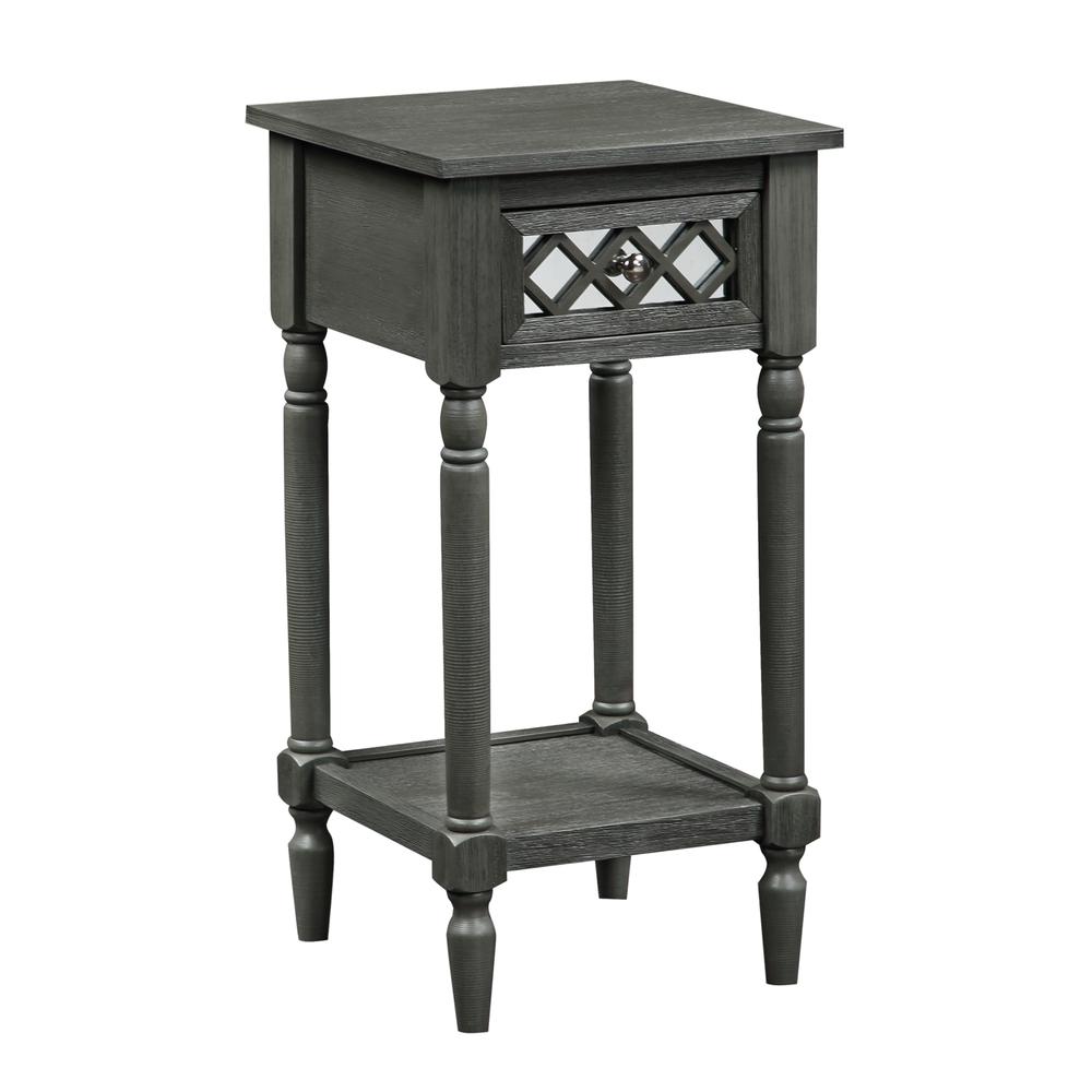French Country Khloe Deluxe 1 Drawer Accent Table with Shelf. Picture 1