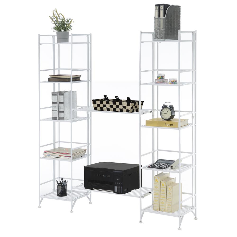 Xtra Storage 5 Tier Folding Metal Shelves with Set of 2 Extension Shelves. Picture 2