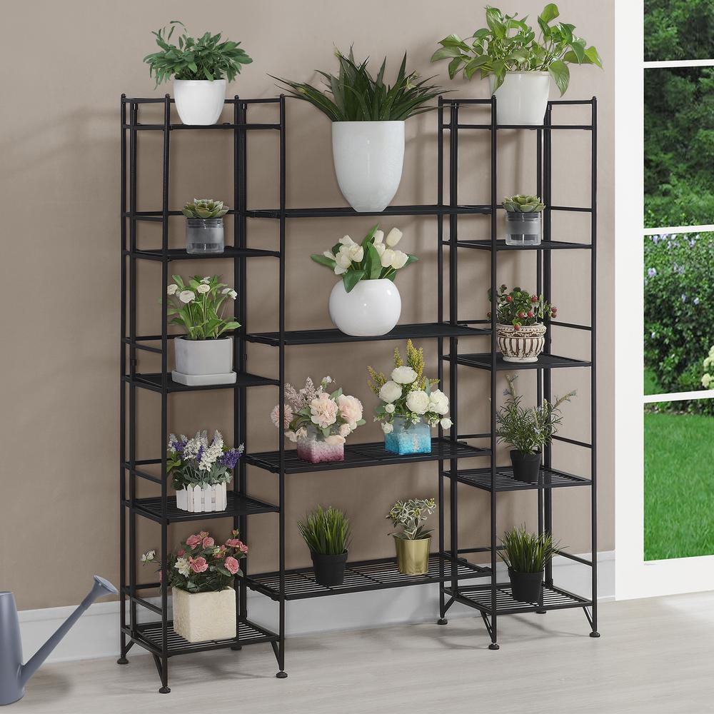 Xtra Storage 5 Tier Folding Metal Shelves with Set of 4 Extension Shelves. Picture 4