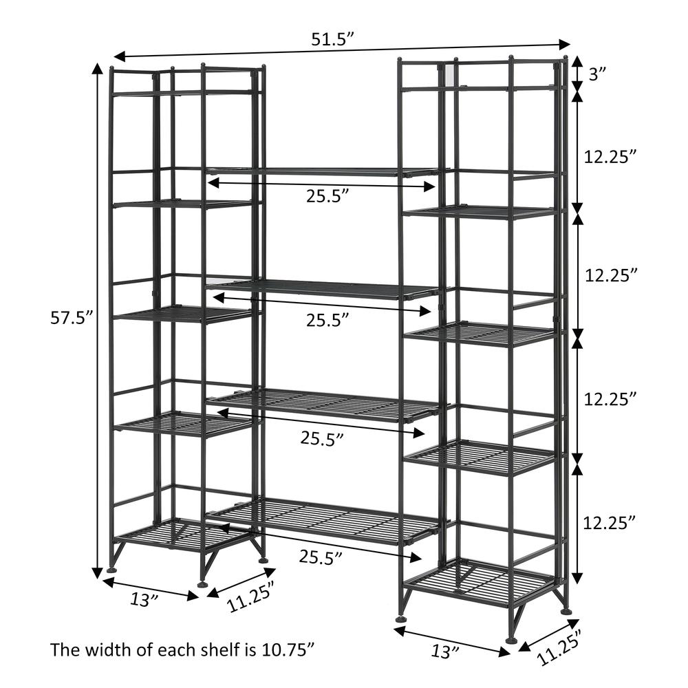 Xtra Storage 5 Tier Folding Metal Shelves with Set of 4 Extension Shelves. Picture 8
