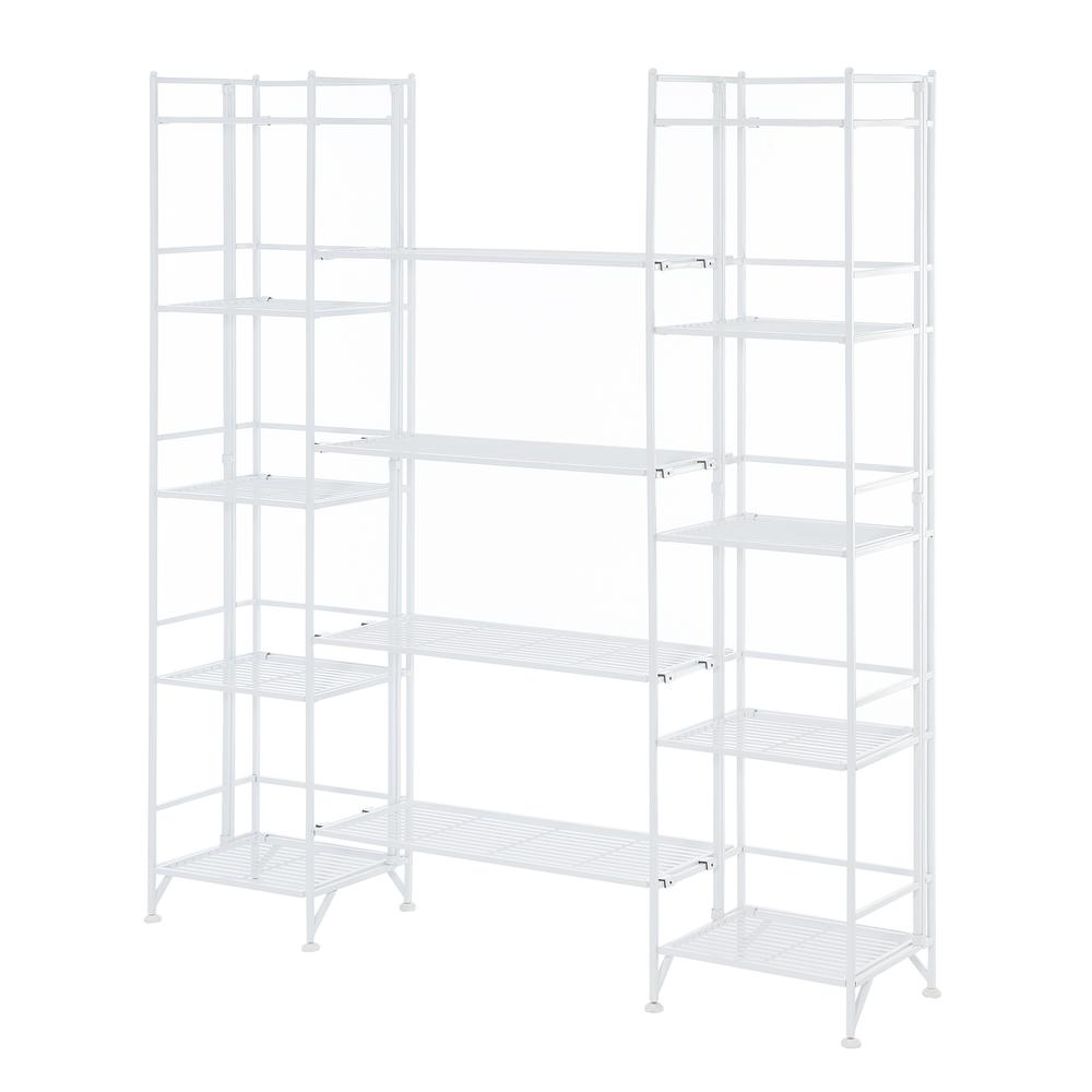 Xtra Storage 5 Tier Folding Metal Shelves with Set of 4 Extension Shelves. Picture 1