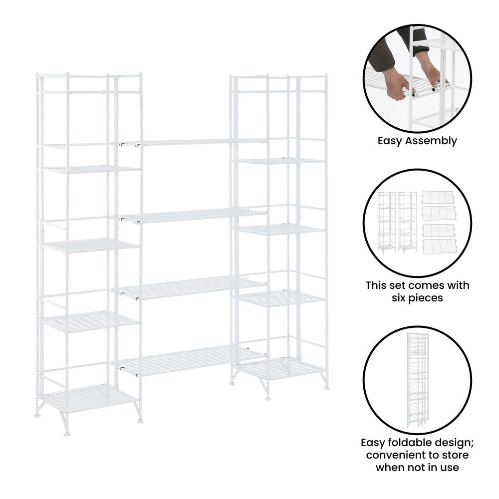 Xtra Storage 5 Tier Folding Metal Shelves with Set of 4 Extension Shelves. Picture 3