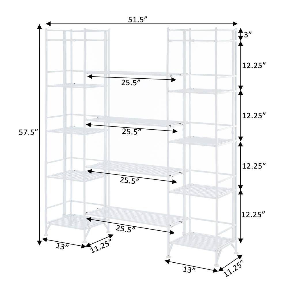Xtra Storage 5 Tier Folding Metal Shelves with Set of 4 Extension Shelves. Picture 8