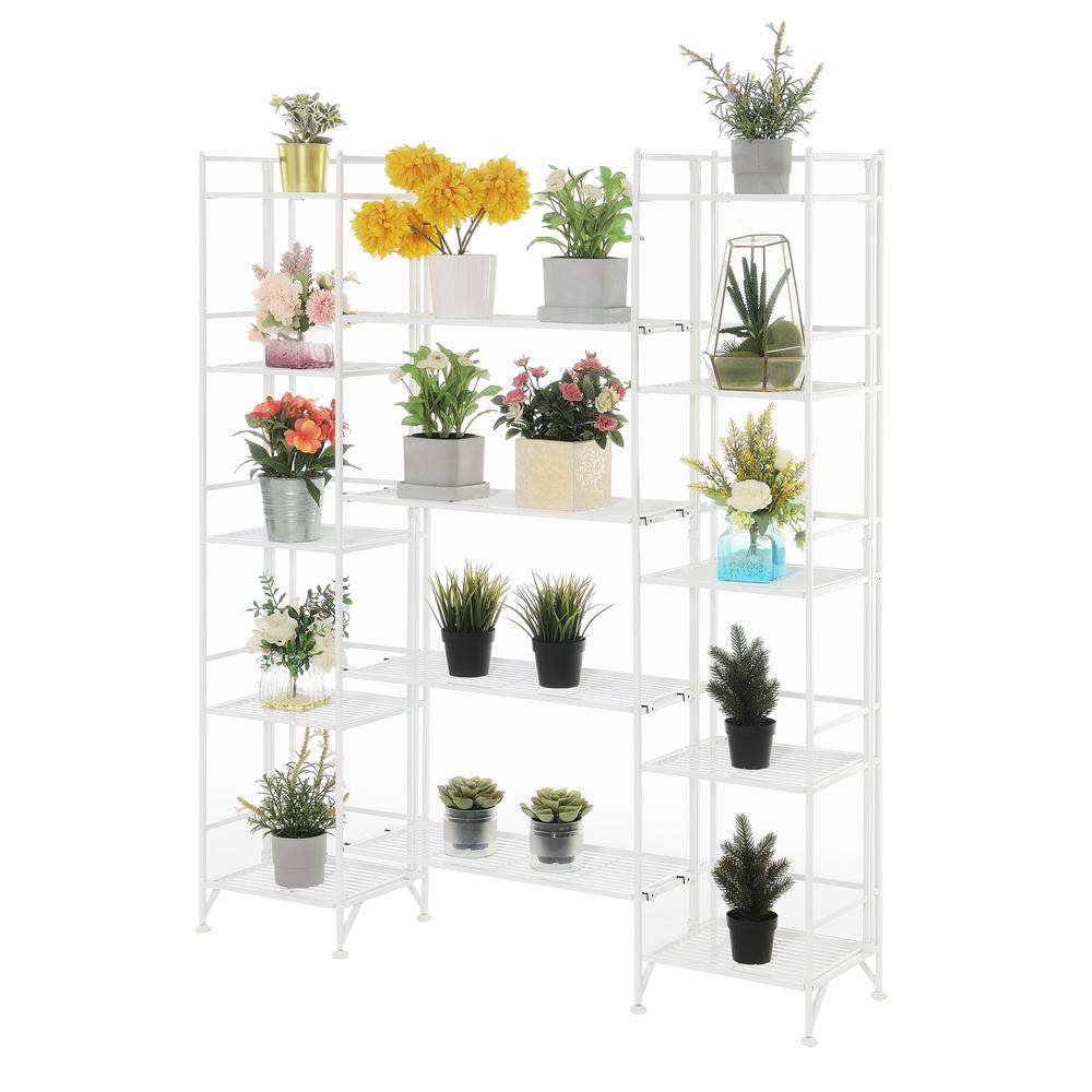 Xtra Storage 5 Tier Folding Metal Shelves with Set of 4 Extension Shelves. Picture 2