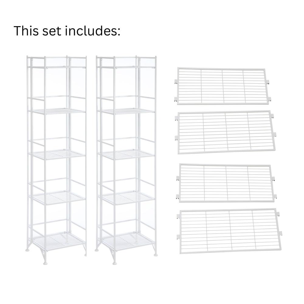 Xtra Storage 5 Tier Folding Metal Shelves with Set of 4 Extension Shelves. Picture 5