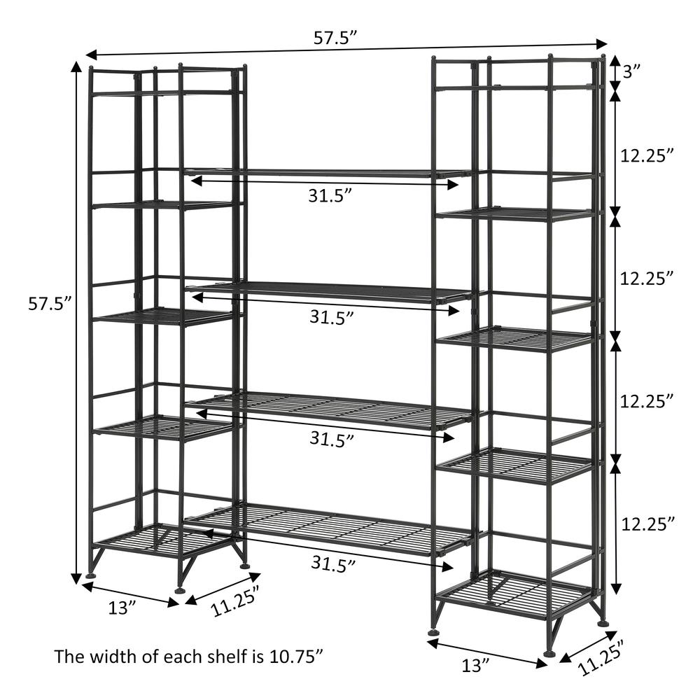 Xtra Storage 5 Tier Folding Metal Shelves with Set of 4 Deluxe Extension Shelves. Picture 8