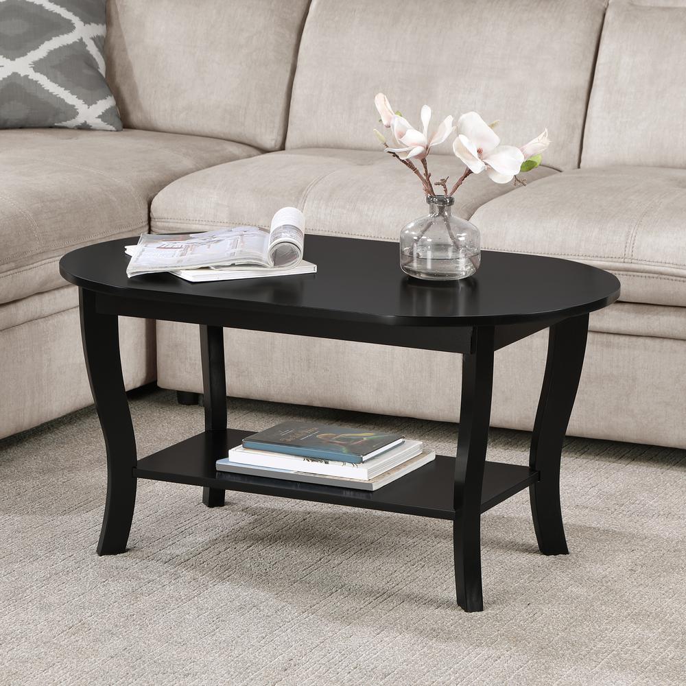 American Heritage Oval Coffee Table with Shelf. Picture 3