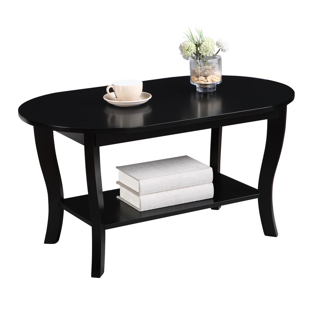 American Heritage Oval Coffee Table with Shelf. Picture 2