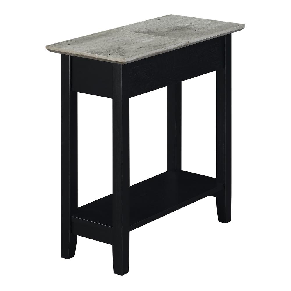 American Heritage Flip Top End Table, Faux Birch/Black. Picture 1
