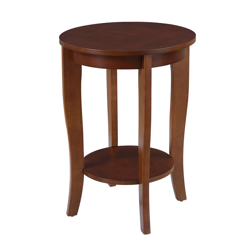 American Heritage Round End Table with Shelf Mahogany. Picture 3